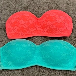 Pink bandeaus with cups